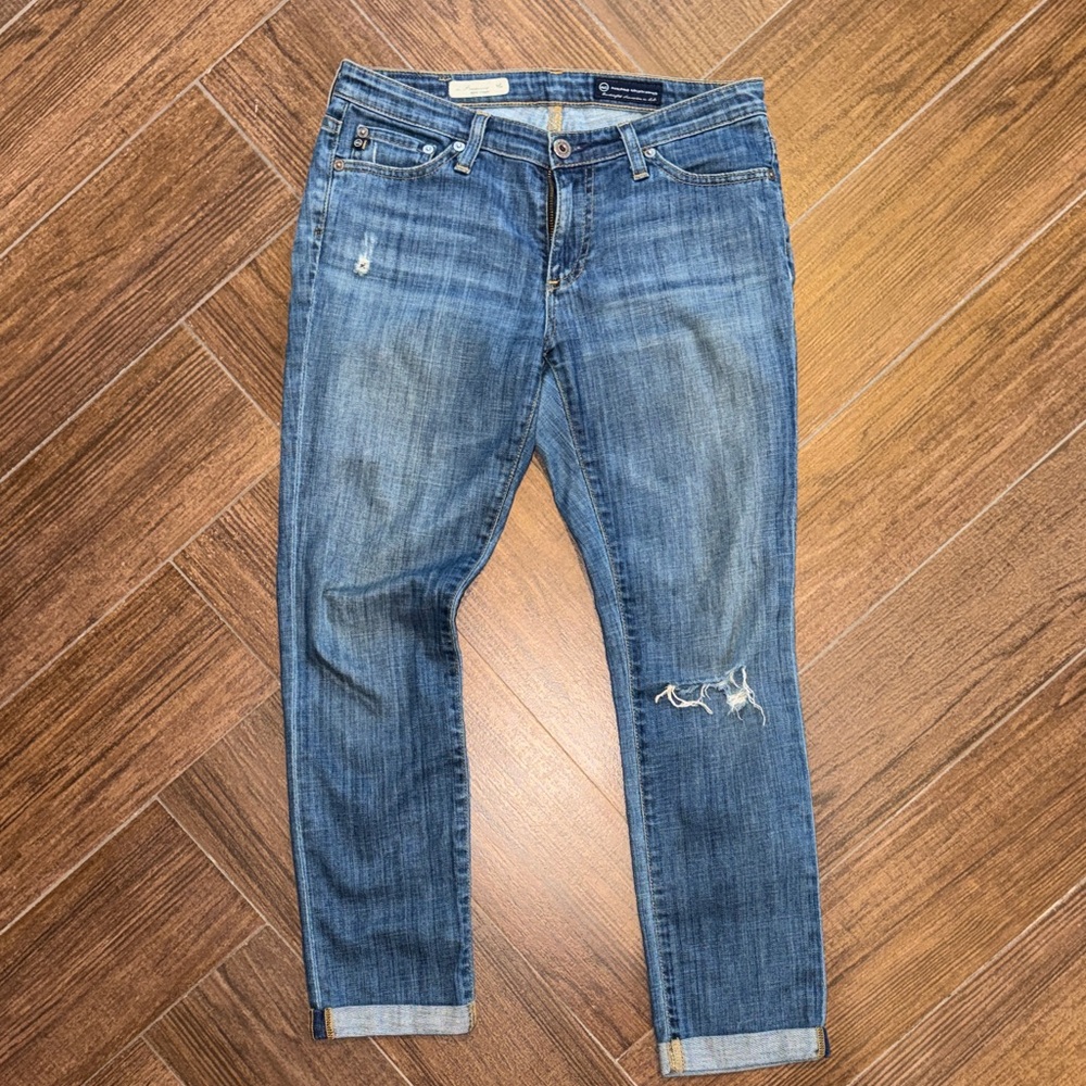 Ag Adriano Goldschmied Distressed The Premier Skinny Straight Jeans sz 27R